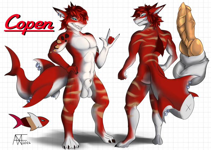 AcriusX's tweet photo. Ref Sheet for the handsome @CopenSushi 
<3 https://t.co/NZaQz66dD9