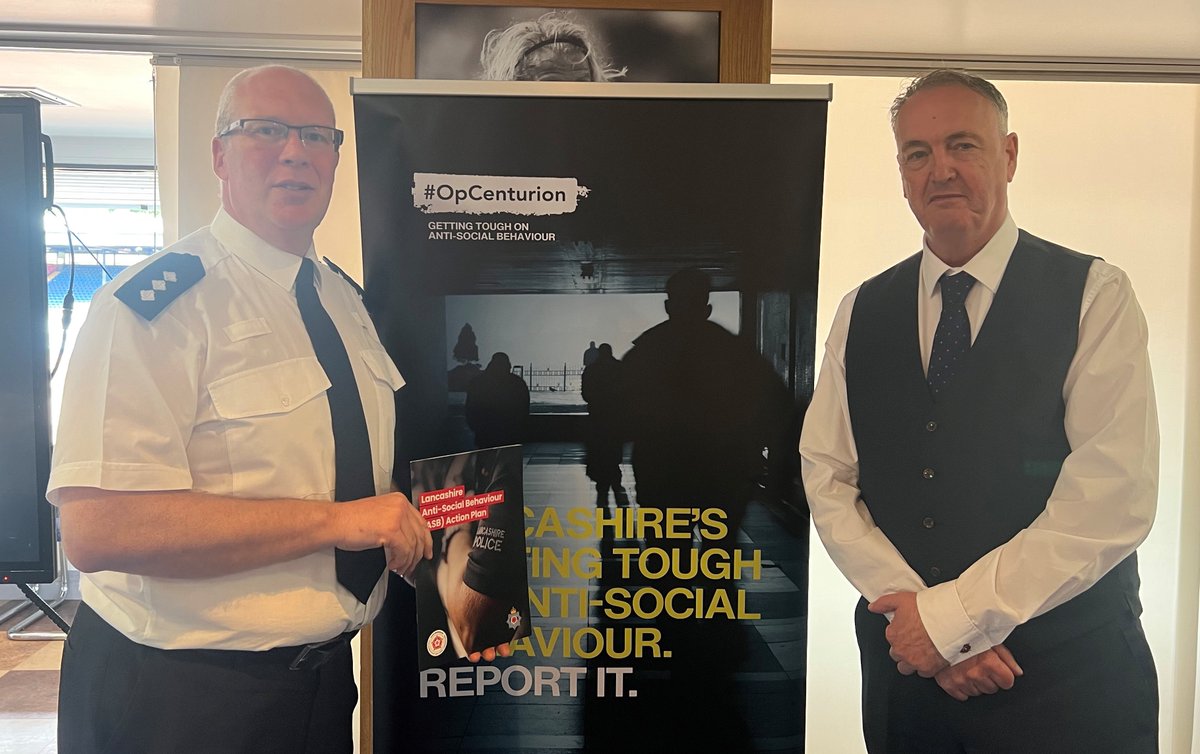 LancsPCC's tweet photo. A new action plan has been unveiled by Lancashire Police and Crime Commissioner Clive Grunshaw and @LancsPolice, setting out a clear and coordinated approach to tackling anti-social behaviour (ASB) across the county. Read more 👉https://t.co/VEwdxpstXP https://t.co/dqTQa6E1qZ