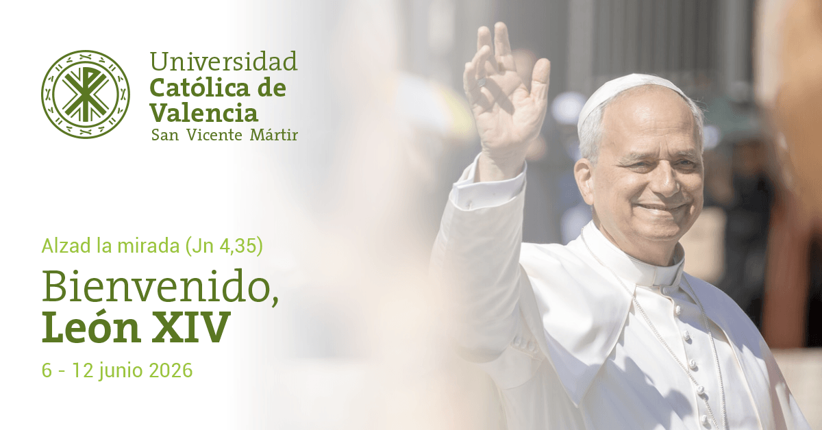 UCV_svm's tweet photo. ¡Bienvenido a España @Pontifex_es!

La comunidad universitaria de la Universidad Católica de Valencia recibe con alegría al Papa León XIV y se une a este momento histórico para la Iglesia.

Que su visita sea fuente de esperanza e inspiración para las nuevas generaciones. https://t.co/t4OjT4dBHL