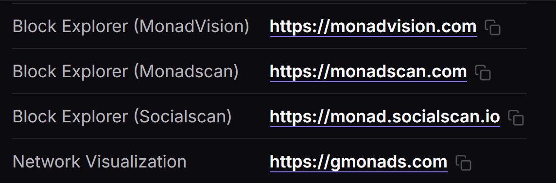 mikeinweb's tweet photo. Monad actually has 3 different blockchain explorers you can choose from

sometimes it's worth checking more than one explorer when you're digging through onchain data

bookmark them all https://t.co/KyB46kqR0Q