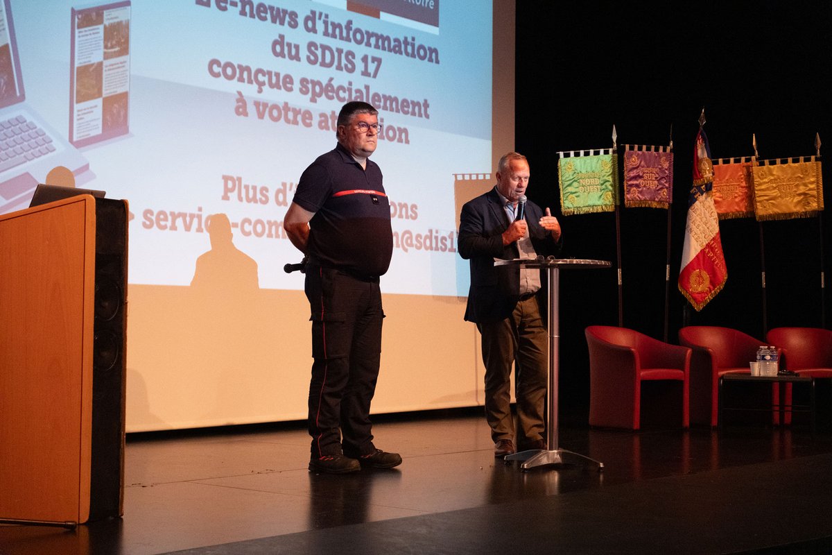SDIS17's tweet photo. Le 2 juin, + de 150 maires étaient réunis à Châtelaillon pour échanger avec le SDIS17, il a  présenté l'organisation des secours, Les enjeux du volontariat, de la DECI et son financement . Tps fort de dialogue pour construire ensemble la sécurité de demain. https://t.co/2f41lArQbF