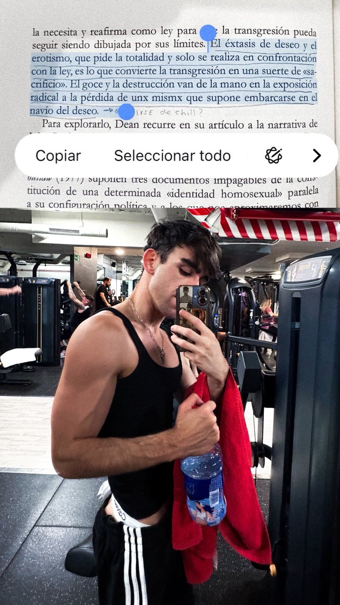 juanmapsd's tweet photo. how to be a gay: gym &amp; queer theory https://t.co/fpu8K8nMrT