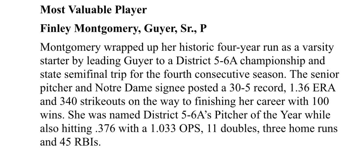 GuyerSoftball's tweet photo. All Area MVP
Well deserved Fin!
#EarnedIt https://t.co/5p804FzFGs