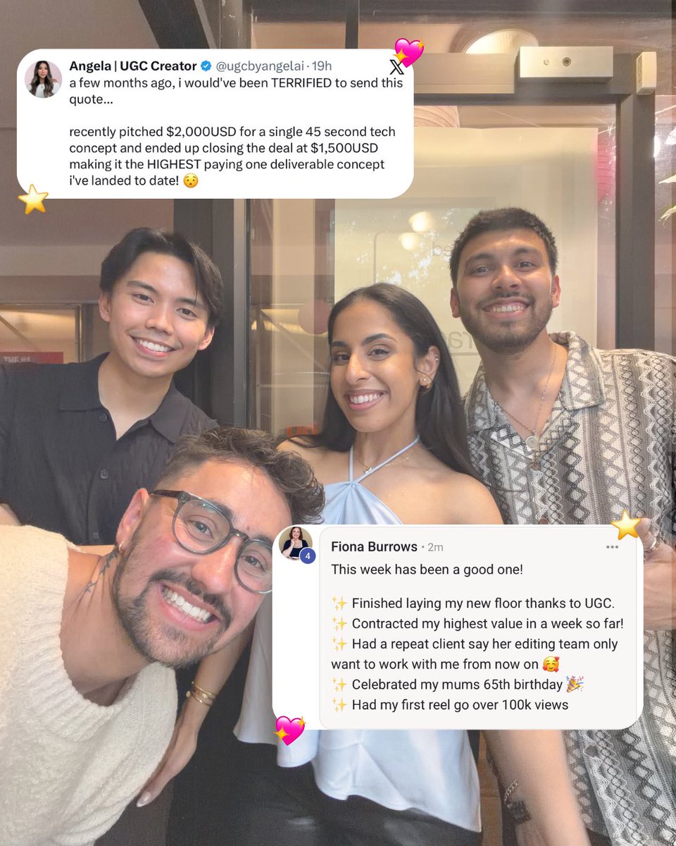 mehrrajputUGC's tweet photo. My AHA mentee personal branding wins go HARDDDD 😛

Landing high value brand deals when you have a dialed in personal brand becomes MUCH easier 🤏🏽

Last month we had a mentee that contracted $10K in deals with just 8 VIDEOS 🎉

Wave 8 has been CRUSHING with their views this week it’s actually kinda crazy🤯 & yes the inbounds always follow!

Which is why I decided I’m ripping a page right out of my AHA playbook for my Proof Over Pitch Workshop on Monday so if you want to learn how to build a profitable personal brand that brings you opportunities this one’s for you🔥

Snag your spot below, doors close Sunday ⬇️
https://t.co/fdwsLCQt9X

#ugc #ugccommunity #ugccreators