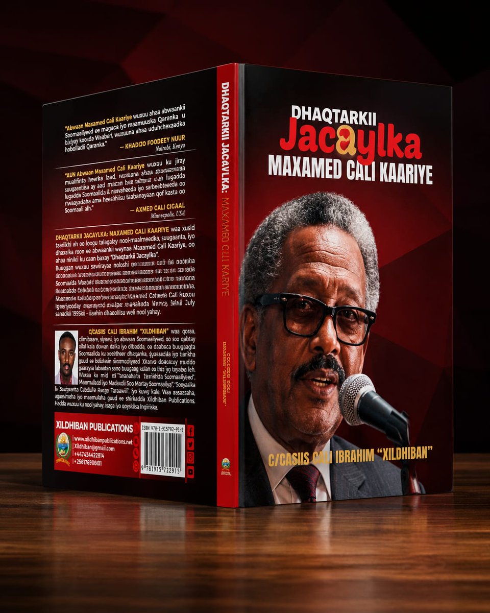 Xildhiban's tweet photo. The book DOCTOR OF LOVE by poet Mohamed Ali Kaariye is coming out soon.

It contains the love story between Shankaron Ahmed Yusuf Sagal and his literature which includes poems and songs. @Xildhiban https://t.co/77Ie4qTLy7