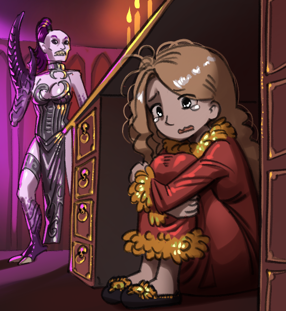 LDAlice1's tweet photo. that one Warp event in Warhammer 40000 Rogue Trader when you play as a noble officer character who deal almost no damage https://t.co/qtVrxy2nzS