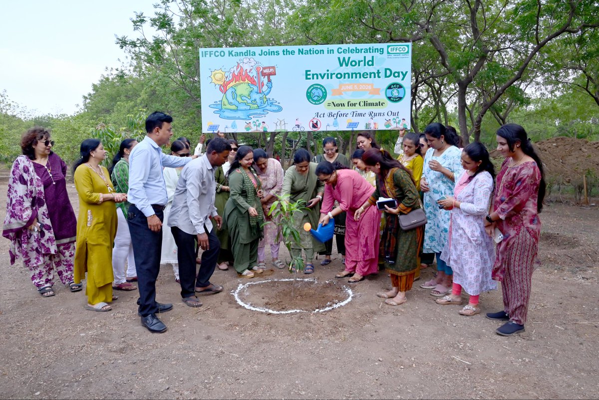 anirudhavik's tweet photo. IFFCO Kandla marked World Environment Day 2026 with pledge, plantations, knowledge sharing &amp; awards. Together, we renewed our commitment to sustainability &amp; sincerely thanked Mother Earth for nurturing life. Let’s keep our green journey moving forward. https://t.co/jDEHYZcJTV