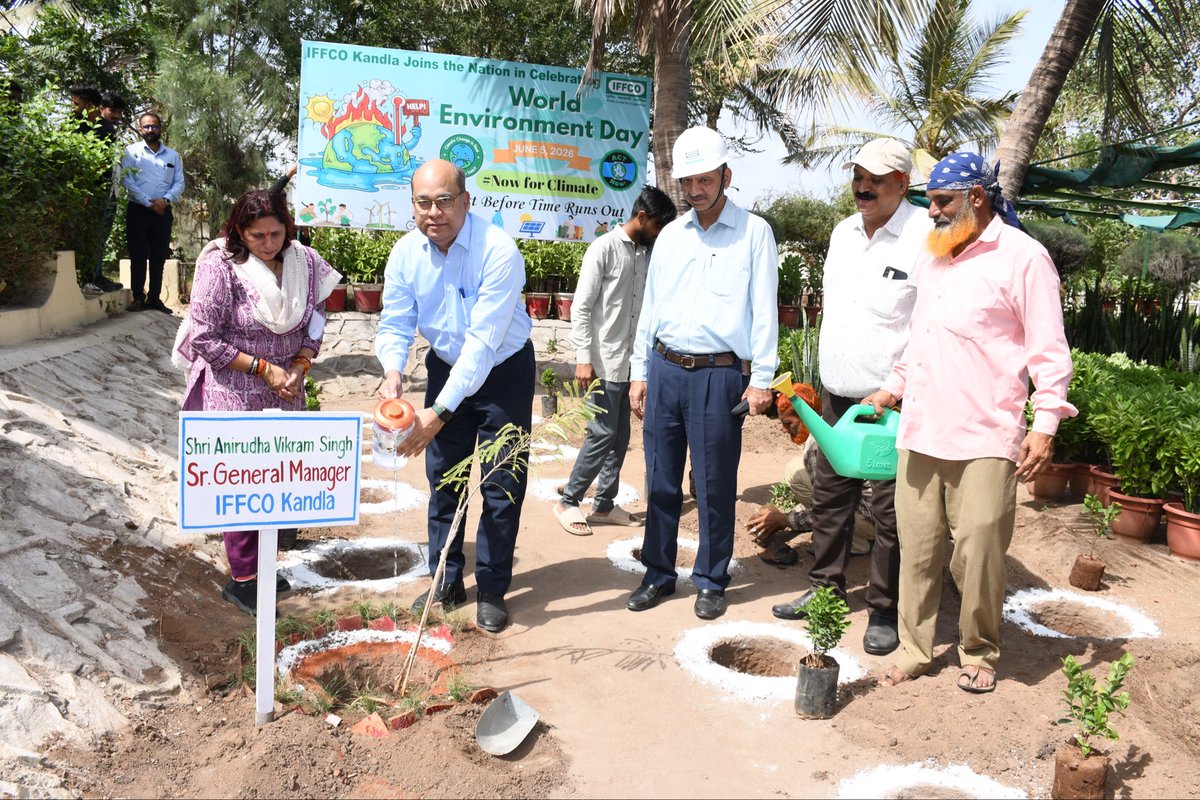 anirudhavik's tweet photo. IFFCO Kandla marked World Environment Day 2026 with pledge, plantations, knowledge sharing &amp; awards. Together, we renewed our commitment to sustainability &amp; sincerely thanked Mother Earth for nurturing life. Let’s keep our green journey moving forward. https://t.co/jDEHYZcJTV