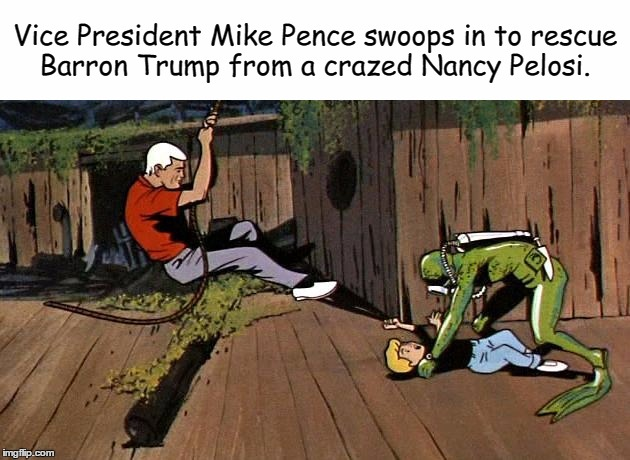 AnotherMichaelR's tweet photo. @Nancy023922191 The only good thing about Pence were the memes of him and Barron. https://t.co/mFjoHu0nFo