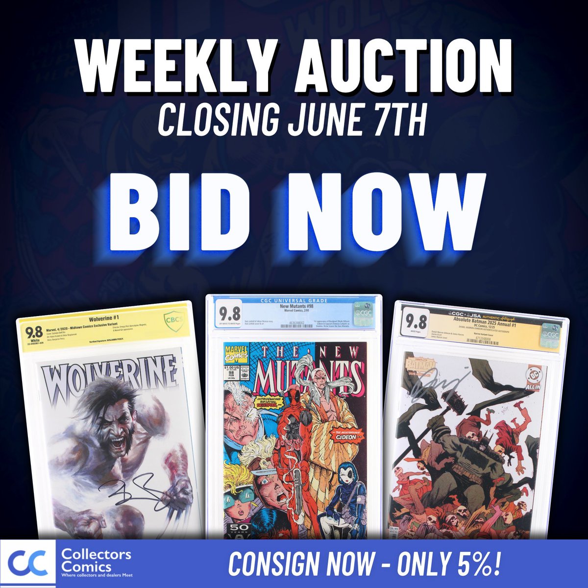 Collector_Comic's tweet photo. Our Sunday Weekly Auction ends SOON!
Amazing Spider-Man 45 CGC 9.4 (signed by Stan Lee & John Romita) leading this auction!

May 31st - June 7th (Sunday to Sunday)
Bidding begins closing at 4pm PST June 7th (This Sunday)!

We are always accepting consignments for these Weekly Auctions! This is an opportunity for collectors to take advantage of quicker turnaround times for this collectibles to be sold. All consignors will get to enjoy an industry low 5% consignment fee!

And… NO buyer’s Premium, that’s not our style 🙂

#collectorscomics #comicauction #deadpool #batman #xmen #spiderman