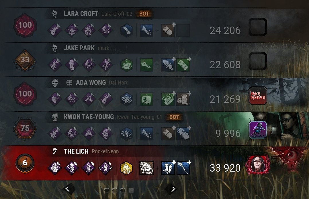 PocketNeon's tweet photo. The perk situation in DBD is so tiring :( (They gave up after the third hook btw) https://t.co/DPd66SpK0q