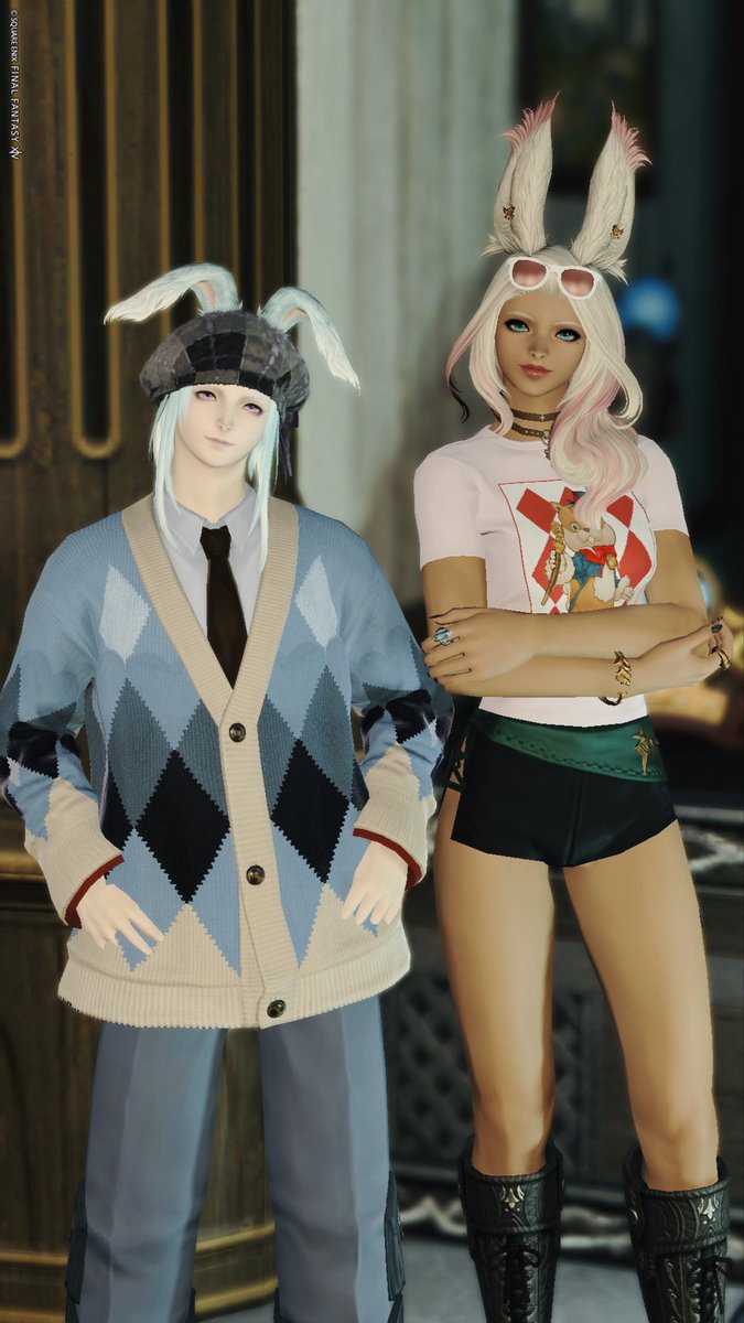 usagioneisan's tweet photo. 🐰 #RabiFF14 🐰

りるさんもお元気そうで何より🐰🐰✨

#ヴィエラ #Viera #ヴィエラオス #うさお #2顔兎男子 https://t.co/rZ2b9JzCax