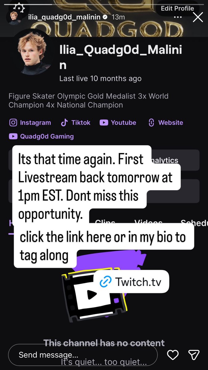 suggestme_name's tweet photo. ILIA TWITCH STREAM TOMORROW!!!!!!!! https://t.co/BYyATfNAFi