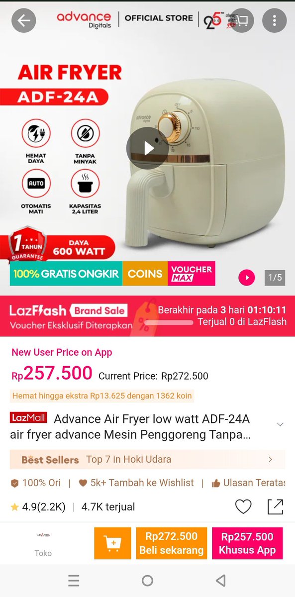 rali_ramli's tweet photo. jujur ini Barang Elektronik Wajib Beli  biar masak praktis tanpa minyak. air fryer ini beneran ngebantu idup gue jadi lebih sehat. mumpung lagi murah banget di lazada 6.6 super wow sale dapet voucher bonus s.d. 66 juta buruan cek lazmall 100% original
https://t.co/yoGYSstJza https://t.co/SB07bq1PAM