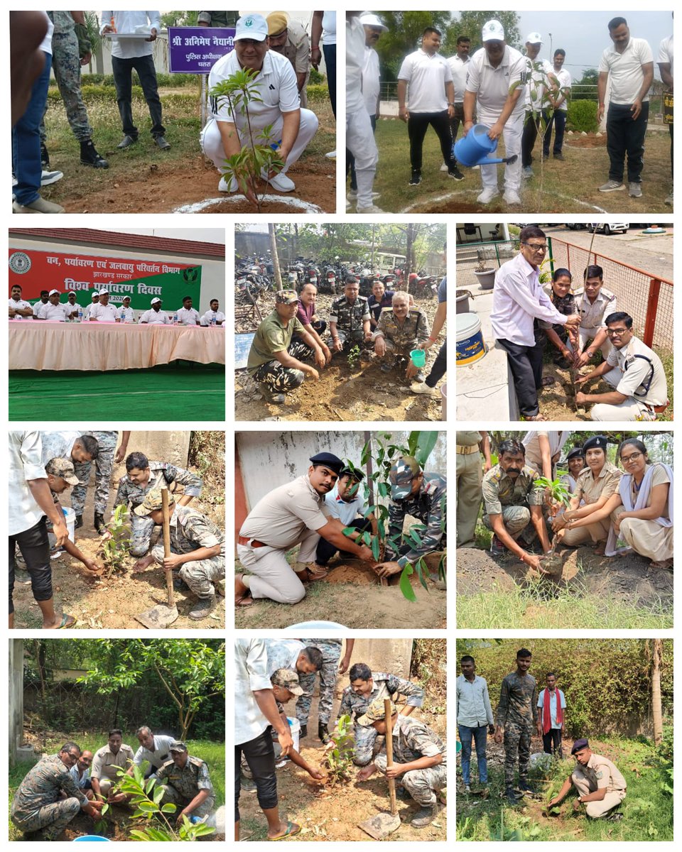 ChatraPolice's tweet photo. विश्व पर्यावरण दिवस-2026 के अवसर पर पुलिस अधीक्षक, चतरा के नेतृत्व में जिले के सभी थाना एवं पुलिस प्रतिष्ठानों में वृक्षारोपण किया गया।
"हरित झारखंड-समृद्ध झारखंड" के संकल्प के साथ पर्यावरण संरक्षण एवं स्वच्छ भविष्य हेतु अधिक से अधिक पौधे लगाने का संदेश दिया गया। https://t.co/ZHBiSlKWgz