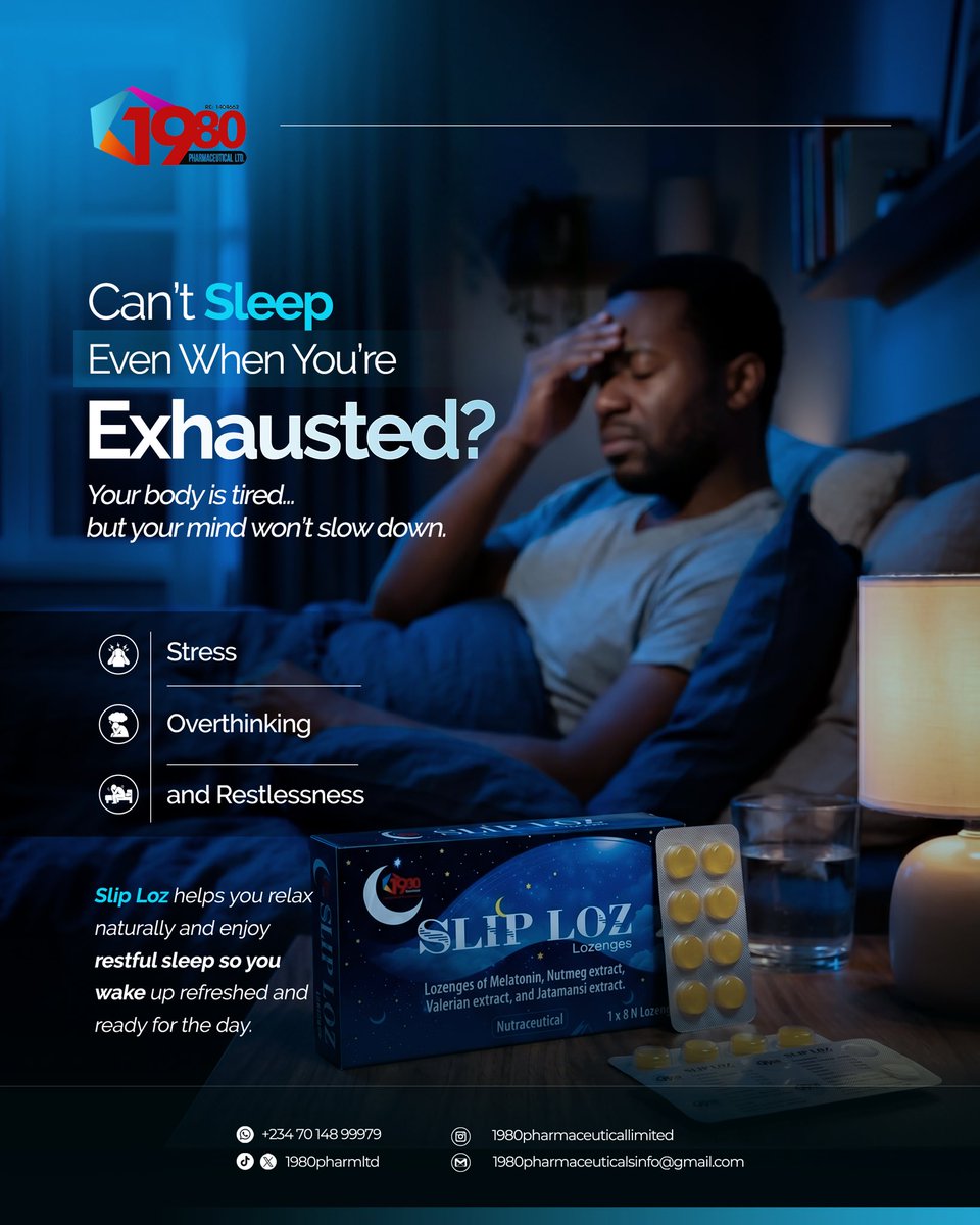 1980pharmltd's tweet photo. Need help winding down after a long day?
Slip Loz supports relaxation as part of your nighttime routine.

Available in pharmacies nationwide. 📍
#SlipLoz #SleepSupport #RelaxAndUnwind
#NighttimeRoutine #Wellness #WorldEnvironmentDay https://t.co/E5HO8Skqu1
