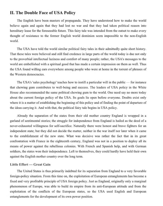 TeutonFire's tweet photo. National Socialism explicitly critiques Classical Liberalism as the foundation for a racially mixed egalitarian post-racial state. The concept of the individual as a separate entity from the state who's only duty to society as a whole is maximizing his individual efficiency. This is the polar-opposite of the National Socialist Gleichschaltung which coordinates society according to the principles of the volksgemeinschaft under the rule of the Führer, it is anti-constitutional and collectivizes society on racial grounds as a social-organism through the creation of the total state. 

Society is organized on the principle of collective good for the race which is a total rejection Americanism which prioritizes above all else individual liberty and acquisition of wealth. America's imperial ambitions and appeals to the Monroe Doctrine are contradictory and hypocritical as the moment their imperial ambitions go beyond their hemisphere it is memory-holed entirely, their telos is oriented towards the creation of post-racial world-state.