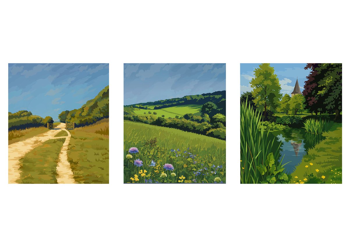 Croydonist's tweet photo. A big thanks to our new social media cover artist Helen Holmes. 🙏 Helen was born and bred in Norbury and creates retro-style travel posters of Croydon’s beautiful green spaces with the aim of sharing the joy and connection that these places inspire. 
👉 https://t.co/X4kSeBdIFE https://t.co/COy1KrIFb6
