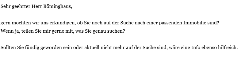 E_Boeminghaus's tweet photo. Vor einigen Jahren habe ich mit dem Gedanken gespielt, entweder ein Haus zu bauen oder ein Haus in Berlin zu kaufen. Insofern bin ich auf vielen Verteilern.

Dass mich heute eine uns allen bekannte Immobiliengesellschaft über Email aktiv anspricht, ob ich nach so langer Zeit noch Interesse an einem Haus oder Grundstück in Berlin habe, wäre vor einigen Jahren noch undenkbar gewesen. 

Denn wenn es ein gutes Haus gab, war es sofort weg. Die richtig guten Objekte wurden unter der Hand gehandelt.

Nun ja, die Zeiten ändern sich gewaltig.

Aber natürlich werde ich kein Haus oder Grundstück in Berlin erwerben. Ich bin ja nicht verrückt! 

Ich kaufe ja nicht in den Sozialismus und Kommunismus hinein.

P.S.: Der direkte Nachbar will sein Haus verkaufen, findet aber niemanden. Direkt daneben will ebenfalls jemand das Haus verkaufen und findet auch niemanden. Am Ende der Straße will ebenfalls jemand verkaufen. Auch dort tut sich seit Monaten nichts.

Natürlich wollen sie alle noch Preise wie vor zwei Jahren. Diese Preise werden sie nie wieder bekommen.