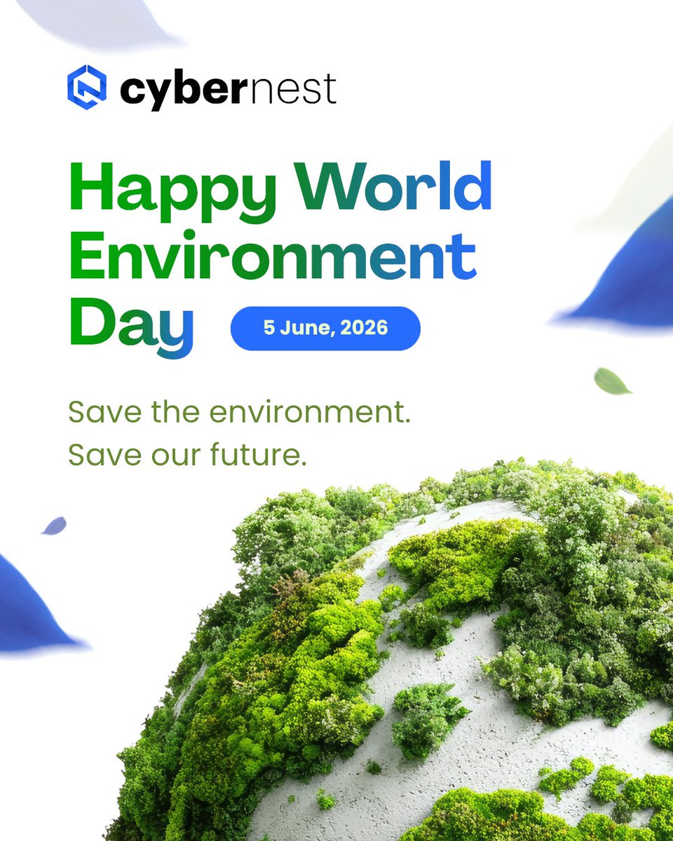 CyberNestLtd's tweet photo. 𝐓𝐡𝐞 𝐄𝐚𝐫𝐭𝐡 𝐠𝐢𝐯𝐞𝐬 𝐮𝐬 𝐞𝐯𝐞𝐫𝐲𝐭𝐡𝐢𝐧𝐠. 𝐖𝐡𝐚𝐭 𝐚𝐫𝐞 𝐰𝐞 𝐠𝐢𝐯𝐢𝐧𝐠 𝐛𝐚𝐜𝐤?🌱
#WorldEnvironmentDay #CyberNest #Sustainability #GreenFuture #EnvironmentalAwareness #ProtectOurPlanet #TechnologyForGood https://t.co/cQl0H7tAMF