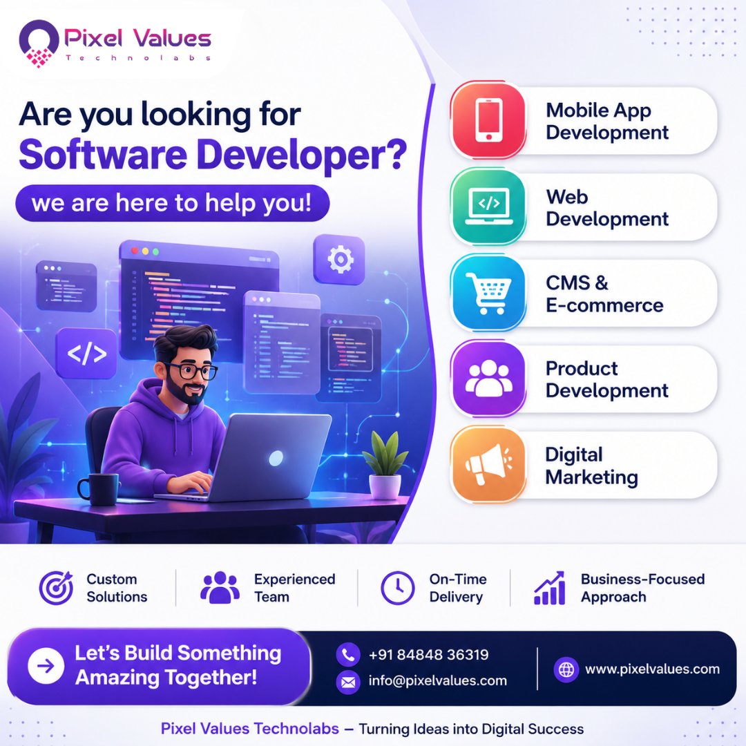 PTechnolab91982's tweet photo. 🚀 Have a Great Idea? Let's Turn It Into Reality!

📱 Mobile Apps | 💻 Websites | 🛒 E-Commerce | 🚀 Products | 📈 Marketing

📞 +91 84848 36319
📧 info@pixelvalues.com
🌐 https://t.co/YYXHdT530Y

#EcommerceDevelopment #CMSDevelopment #ProductDevelopment #DigitalMarketing https://t.co/XUPwOxOWdY