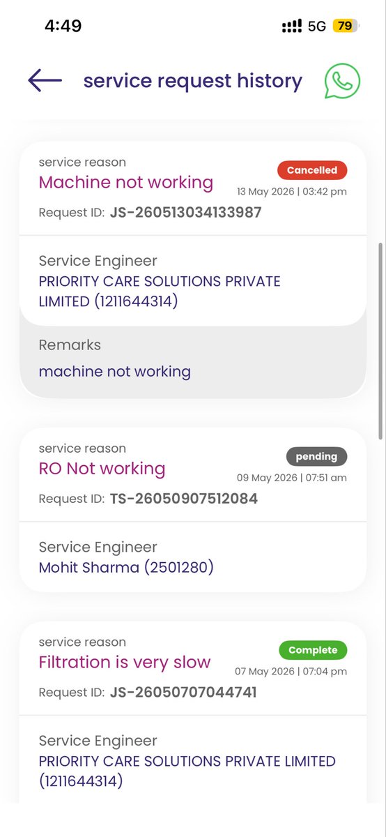 RohanKumar496's tweet photo. @Livpure_India @LivpureSmart 
Kindly resolve the pending service so that I can drink clear water. Service is pending since 27 April 2026. https://t.co/Ruf9OXzYz8