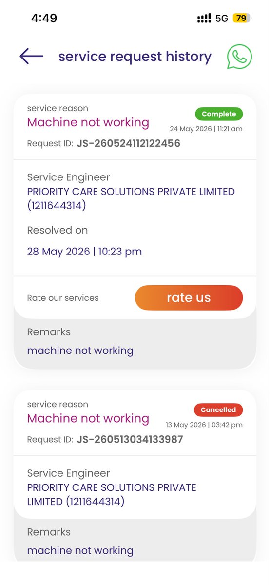 RohanKumar496's tweet photo. @Livpure_India @LivpureSmart 
Kindly resolve the pending service so that I can drink clear water. Service is pending since 27 April 2026. https://t.co/Ruf9OXzYz8