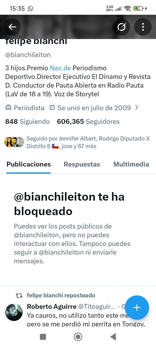 miac3612's tweet photo. @lobofacho Y yo no veo, menos cuando el conductor del programa me tiene "bloqueado". https://t.co/R2PUZkSduJ