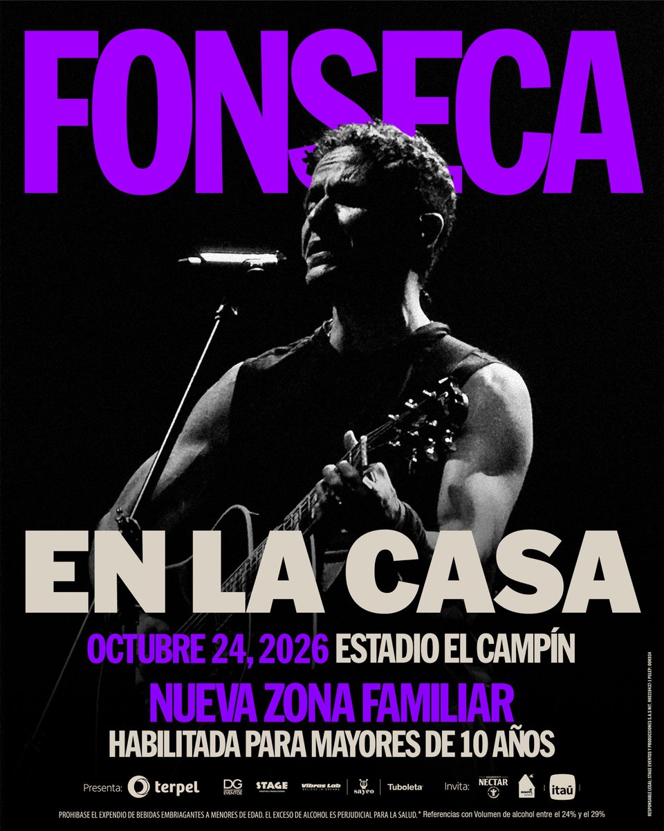 Fonseca's tweet photo. Que alegría compartirles que los niños mayores de 10 años también podrán ser parte de #FonsecaEnLaCasa en la NUEVA zona familiar ViveTerpel @TerpelCol de nuestro concierto este 24 de octubre en el Estadio El Campín de mi querida Bogotá 💛❤️

🎟️ Entradas ya disponibles en la app Terpel