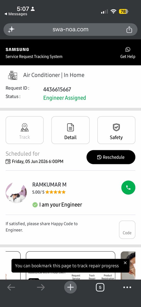 Naveenvram's tweet photo. @SamsungIndia Absolutely pathetic from your authorised service partners (Vijayan Enterprises). My AC has a water leakage and had an appointment booked on June 5, 6pm but the team is not honouring it and delaying it as per their convenience. Please reach out to me for further info https://t.co/yjAnXIpVm8