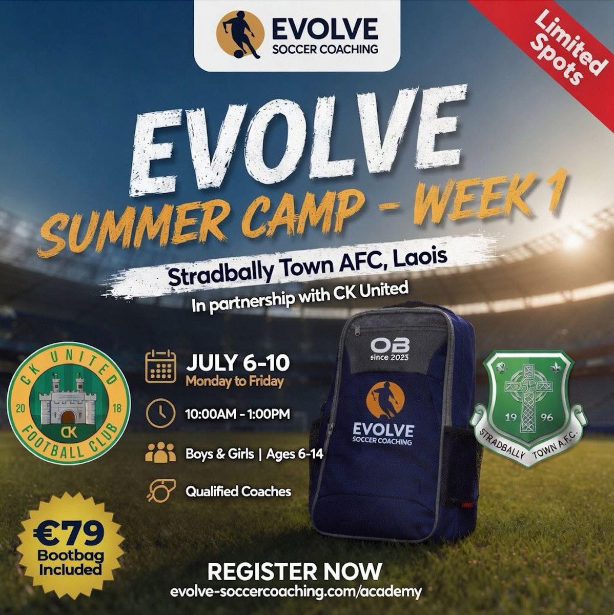 StradTown1996's tweet photo. Coming to Stradbally Town for the first time this July, great take up already so don’t miss out &amp; get the kids signed up today! https://t.co/sI9PpiuUND @CCFLnews @LaoisPeople1 https://t.co/6i0xyTRu0f