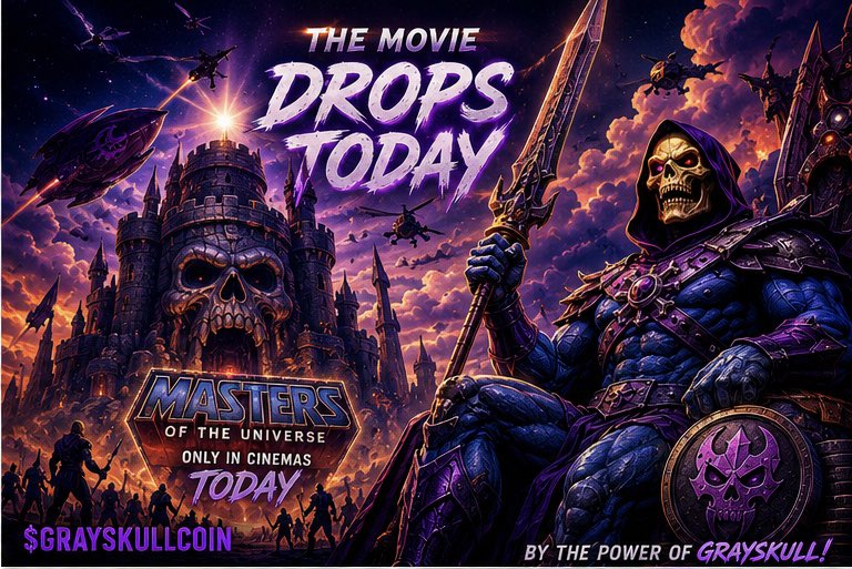ogflamez12's tweet photo. @Grayskull26 
🍿 Skeletons bought their tickets.

🍿 Skeletons filled the theater.

🍿 Skeletons already know what’s coming.

The movie drops today.
The army is assembled.

By the time the credits roll, everyone will know the name:

$GRAYSKULLCOIN https://t.co/PwyPZON7Rc
