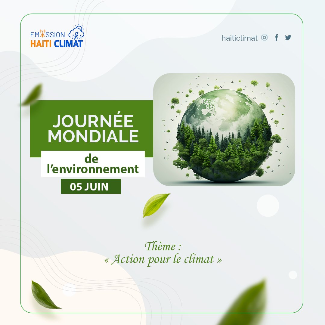 HaitiClimat's tweet photo. Le climat change, mais nos actions peuvent faire la différence. Chaque geste compte : protéger la nature, réduire notre empreinte carbone et agir aujourd’hui pour préserver demain.
#ActionPourLeClimat #JournéeMondialeDeLEnvironnement #5Juin #AgirPourLaPlanète #ClimateAction https://t.co/nxyx92XbmD