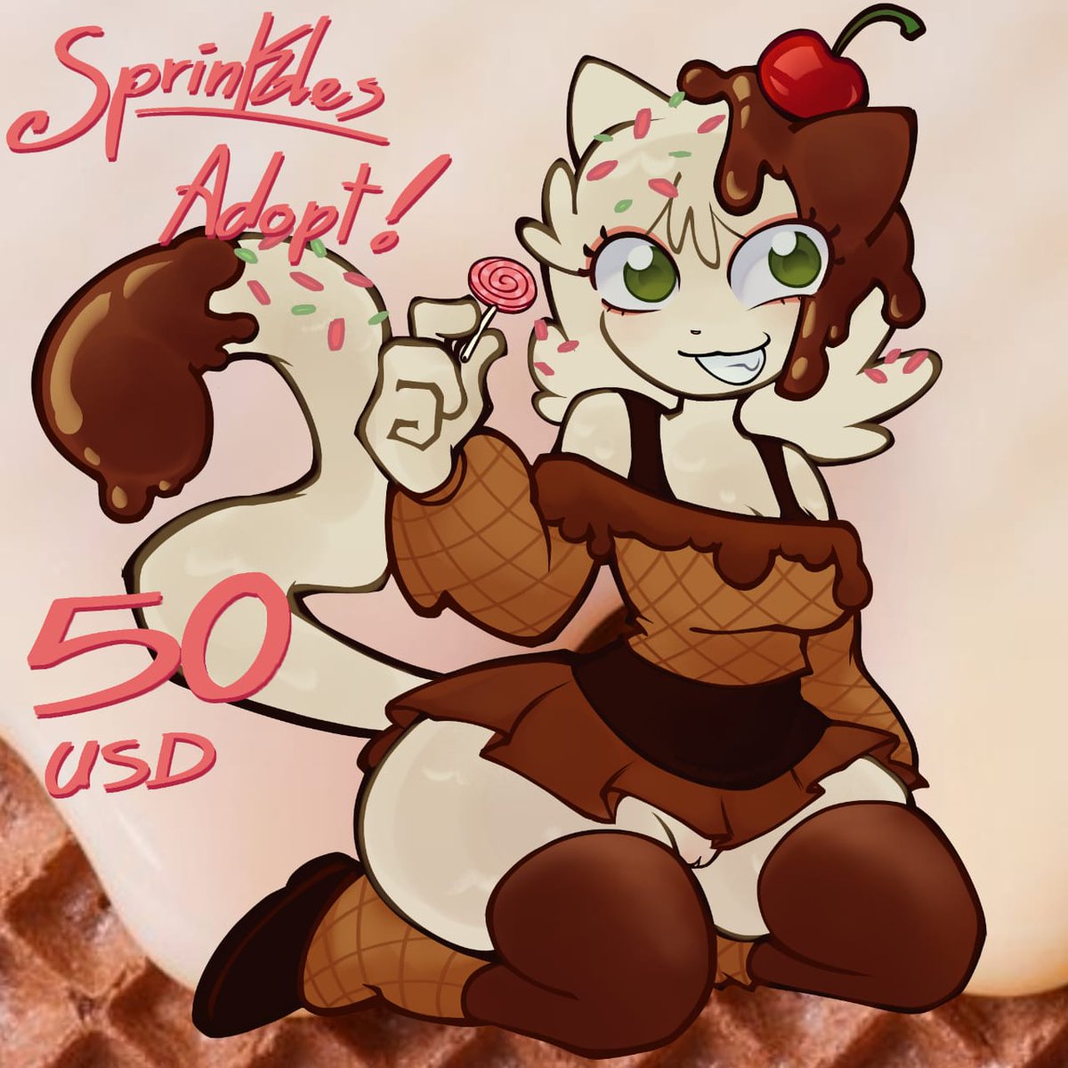 ULTRA_TWT's tweet photo. Character designed by @ForgetmeNutzz !!
Icecream catgirl sprinkles adoptable
Pricing: 50usd

Dm me if you're interested in buying https://t.co/PoJirF1GGM