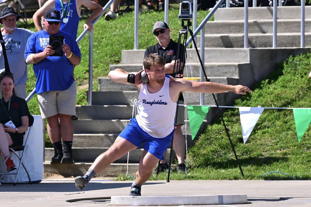 JoshuaMorgret's tweet photo. HS TRACK: Hayden Keith finishes runner-up in the shot put, my Norwalk Reflector Day 1 roundup, my sixth and final story from yesterday (photos from Sarah Beck): https://t.co/M89vOzDf18 https://t.co/l2VDyJBwnK