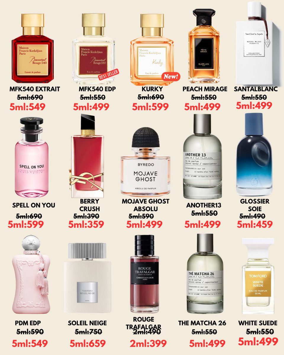 mmewrv's tweet photo. 🎀✨ 6.6 MIDYEAR SALE มาแล้วววกดเลยไม่ต้องรอเที่ยงคืน ! ✨🎀
น้ำหอมแบ่งขนาด 5ml พกง่าย หัวสเปรย์พกพาสะดวกมากค่า 🌸

💥 ราคาสีแดง = ราคาที่ลดแล้ว! 
📦 ซื้อครบ 500.- ส่งฟรีถึงบ้านเลย!

💗 50 ออเดอร์แรก รับ “น้ำหอมทดลองฟรี 1 กลิ่น (แบบสุ่มกลิ่น) ไม่มีขั้นต่ำ ใครกดไวเอาไปเลยย https://t.co/Vy9LsOB3C8