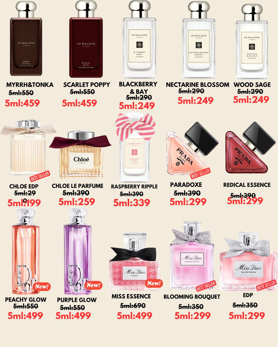 mmewrv's tweet photo. 🎀✨ 6.6 MIDYEAR SALE มาแล้วววกดเลยไม่ต้องรอเที่ยงคืน ! ✨🎀
น้ำหอมแบ่งขนาด 5ml พกง่าย หัวสเปรย์พกพาสะดวกมากค่า 🌸

💥 ราคาสีแดง = ราคาที่ลดแล้ว! 
📦 ซื้อครบ 500.- ส่งฟรีถึงบ้านเลย!

💗 50 ออเดอร์แรก รับ “น้ำหอมทดลองฟรี 1 กลิ่น (แบบสุ่มกลิ่น) ไม่มีขั้นต่ำ ใครกดไวเอาไปเลยย https://t.co/Vy9LsOB3C8
