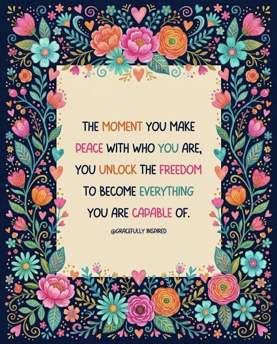 88angel's tweet photo. THE MOMENT YOU MAKE PEACE WITH WHO YOU ARE, YOU UNLOCK THE FREEDOM TO BECOME EVERYTHING YOU ARE CAPABLE OF. #friday #quotes #quote #inspiration #motivation https://t.co/eCJpU3zJyu