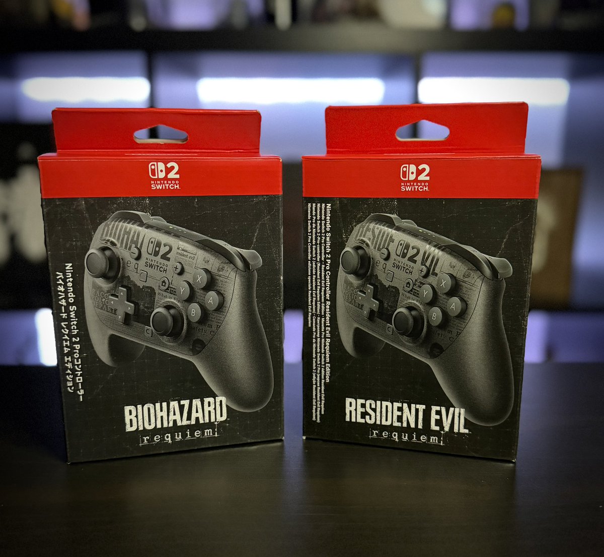 JustMeeVicky's tweet photo. A friend just returned from a trip to Hong Kong and was very kind to offer to bring back a couple of controllers I was missing! 
Very very happy to have both Resident Evil &amp; Biohazard controllers now! https://t.co/WH0VvTrP0d