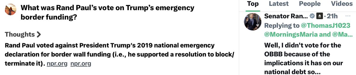 Rachel42973's tweet photo. @SenRandPaul Grandstand Rand strikes again.  You led NOTHING and voted against securing our border.  Can’t wait until you’re massied. https://t.co/rPheDNATXL