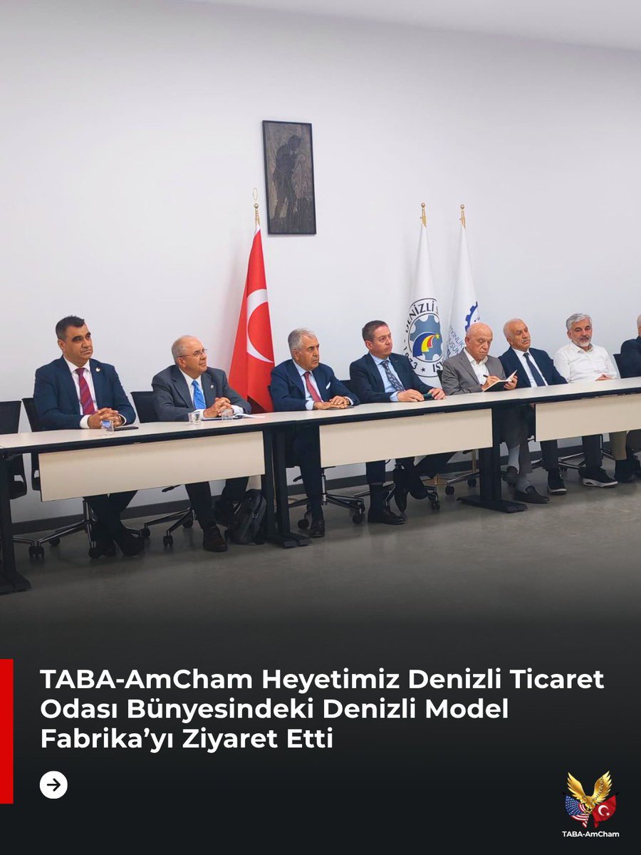 amchamtr's tweet photo. Denizli Tekstil ve Hazır Giyim Vizyon Panelimiz öncesinde, TABA-AmCham heyeti olarak Denizli Ticaret Odası bünyesindeki Denizli Model Fabrika’yı ziyaret ettik.

Ziyarette fabrikanın çalışmaları ve sanayiye katkıları hakkında bilgi aldık, ardından uygulama alanları ve yalın üretim atölyelerini yerinde inceledik.
Programda, Moda ve Hazır Giyim Federasyonu (MHGF) Başkanı Sn. Hüseyin Öztürk, Denizli Tekstil ve Giyim Sanayicileri Derneği (DETGİS) Başkanı Sn. Halil Erdoğan ile çeşitli sivil toplum kuruluşlarının başkan ve temsilcileri yer aldı.
TABA-AmCham heyetinde ise Yüksek İstişare Kurulu Üyemiz Sn. Prof. Dr. Musa Pınar, Tekstil-Hammadde Komite Başkanımız Sn. Mehmet Durdu Akan ve Executive Directorümüz Sn. Kenan Taban yer aldı.
Nazik ev sahiplikleri için Denizli Ticaret Odası, MHGF, DETGİS ve Denizli Model Fabrika yönetimine teşekkür ederiz.

#TABAAmCham #Denizli #DenizliModelFabrika #DenizliTicaretOdası #Tekstil #HazırGiyim #MHGF #DETGİS #Sanayi #Verimlilik