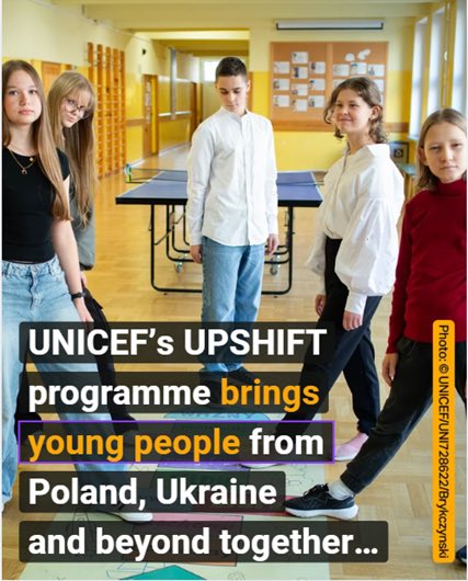 PLinCyprus's tweet photo. When young people from Poland and Ukraine come together through UNICEF’s UPSHIFT programme, they do more than learn new skills. They share ideas, solve local challenges and build friendships that help them feel part of one community. 🫶
#ResilientTogether #UPSHIFT @UNICEF_ECA https://t.co/UOxGTwFiMY