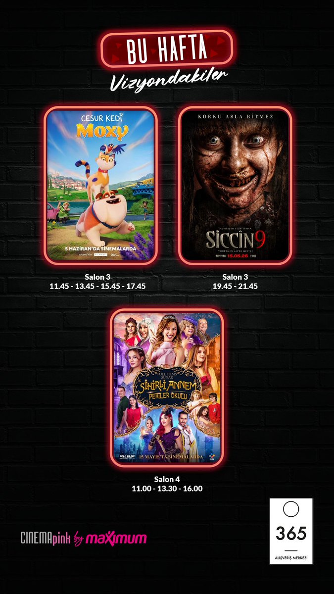 365AVM's tweet photo. Beyaz perdenin büyülü dünyasını 365 AVM Cinemapink’te keşfetmeye hazır mısınız?🍿 #çokşeyvar #365günhayat #365AVM #ankara https://t.co/coWscRPqcu