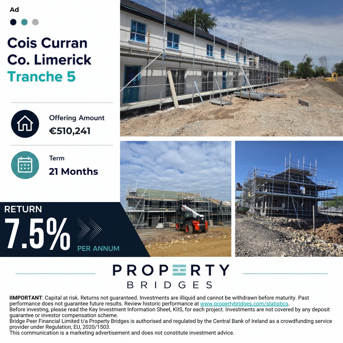 PropertyBridges's tweet photo. #Ad 🚨Cois Curran, Co. Limerick, T5 - LIVE ON MONDAY at 2 p.m.🚨

💸 Target returns up to 7.5% p.a.

⚠️ Investments involve risk, including potential loss of capital
🔗 Full risk warning https://t.co/nFWwTdeSpM
📄 KIIS: https://t.co/DGGkUvFiZK
🌐 https://t.co/E6cHqzz3sx https://t.co/NYyNQmYPSi