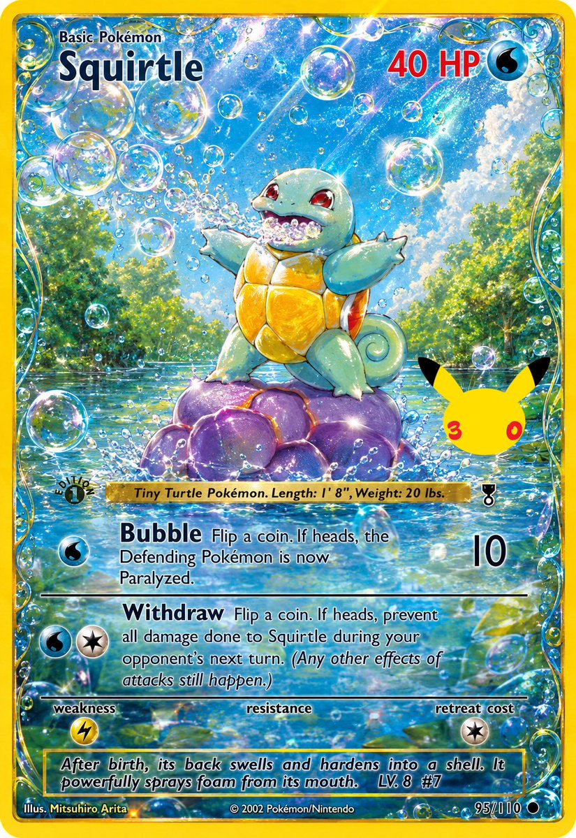 MaxLonged's tweet photo. Should Pokémon drop illustration rares of the original starter cards for the 30th Anniversary Set? https://t.co/Ox0NNZ1W3q