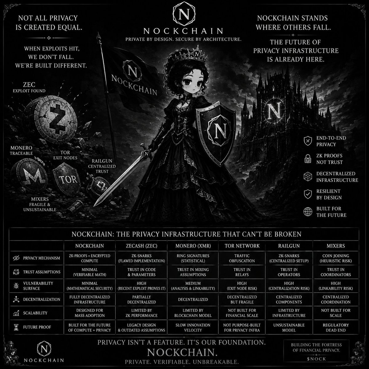 meowonchain0x0's tweet photo. Zcash just crashed 35%.

A 4-year-old bug in the Orchard circuit. Under-constrained. AI found it in days. No one knows if it was exploited.

The market punished trust.

Here is why @nockchain  built differently. 🧵

$NOCK https://t.co/7y6Tuaeu9B