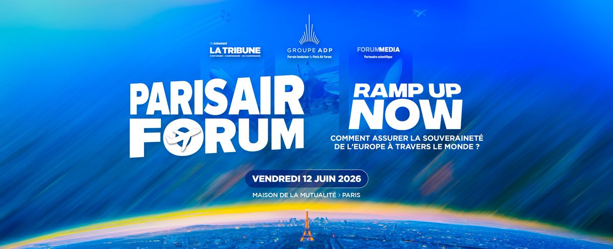 GroupeADP's tweet photo. ✈️🚀🛰️ J-7 avant #ParisAirForum !
Le #GroupeADP, partenaire historique, sera au rendez-vous le 12 juin à la Maison de la Mutualité pour échanger sur les transformations du secteur aérien et imaginer l’avenir de notre industrie.
➡️ Infos &amp; inscriptions : https://t.co/U6cseclWFV https://t.co/msLRDCx0cU