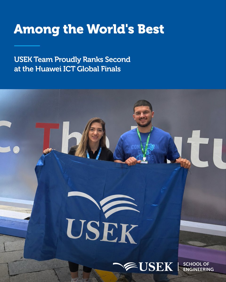 USEKOfficial's tweet photo. GLOBAL CHAMPIONS! Out of 210,000+ students, the Lebanon Cloud &amp; AI team won the Grand Prize (Middle East) &amp; 2nd Prize at the @Huawei ICT Competition Finals in China! Led by USEK’s Yuri Yaacoub &amp; Dr. Marie-Rita Hojeij, our youth prove unstoppable! https://t.co/RFRuCiZWLY