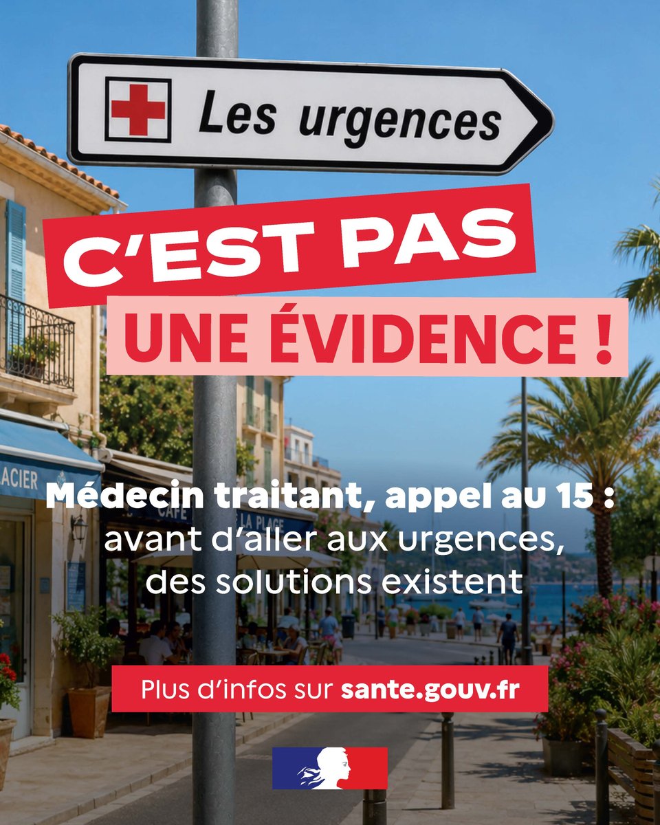 Sante_Gouv's tweet photo. #Urgences | 1 Français sur 5 se rend aux urgences « par réflexe »

Pourtant, des alternatives existent : médecin traitant, consultation de proximité ou appel au 15.
Ces bons réflexes permettent de préserver les urgences pour les situations les plus graves.

📍En savoir plus : https://t.co/bXrnMTy1wC

#Urgences #AccèsAuxSoins

Source : Ipsos pour la FHF « Enquête sur les Français et l’accès aux soins », mars 2026