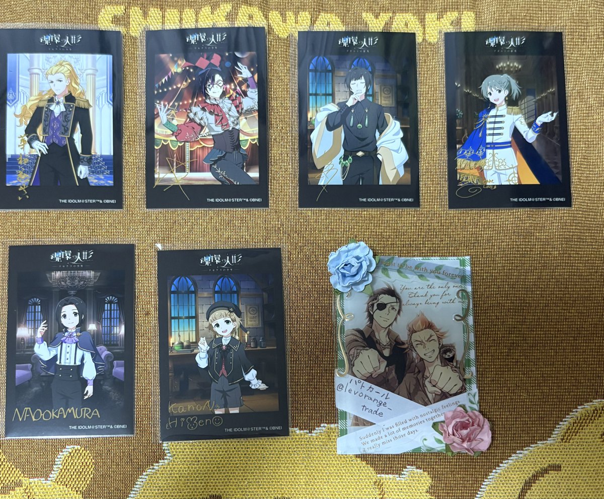 levorange_trade's tweet photo. 【交換/譲渡】SideM PRS ～魂環の人形～ 開催記念 公式トレーディングブロマイド

譲
翔真 四季 荘一郎 巻緒 直央 かのん

求
同種:朱雀 玄武
異種:北斗 朱雀 玄武 雨彦
定価+送料

郵送にて https://t.co/5YacQ5pIEK